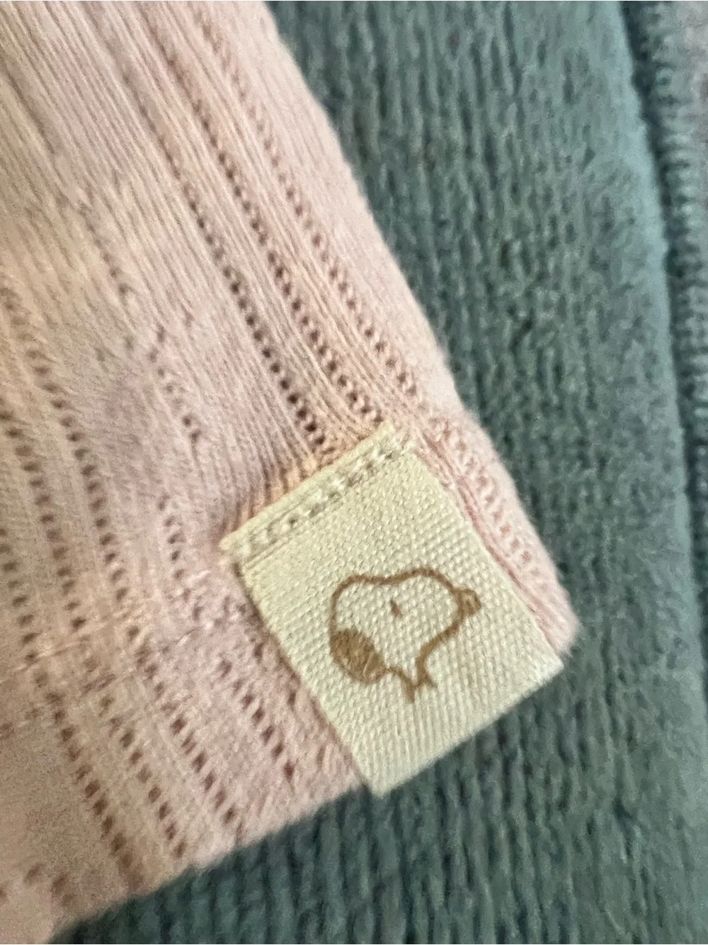 Little Snoopy Pink Long-Sleeve Baby One-Piece Bodysuit with Woodstock patch